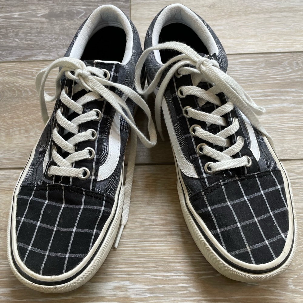 Vans Old Skool Platform (woven chuck) - Black + White multi Check